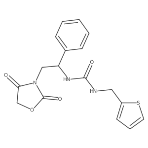 1-(2-(2,4-Dioxooxazolidin-3-yl)-1-phenylethyl)-3-(thiophen-2-ylmethyl)urea Structure