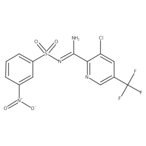 3-chloro-N-(3-nitrobenzenesulfonyl)-5-(trifluoromethyl)pyridine-2-carboximidamide结构式