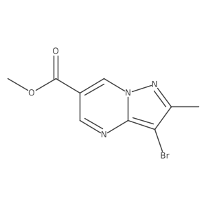Methyl 3-bromo-2-methylpyrazolo[1,5-a]pyrimidine-6-carboxylate结构式
