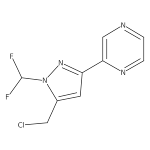 2-(5-(chloromethyl)-1-(difluoromethyl)-1H-pyrazol-3-yl)pyrazine结构式