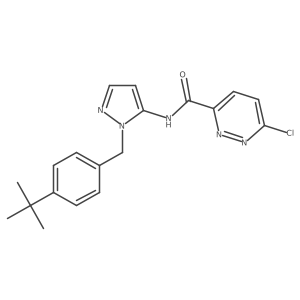 N-{1-[(4-tert-butylphenyl)methyl]-1H-pyrazol-5-yl}-6-chloropyridazine-3-carboxamide结构式