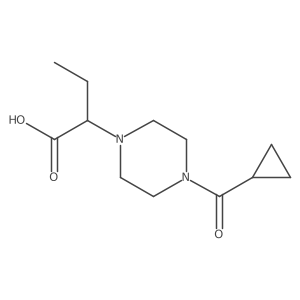 2-(4-(Cyclopropanecarbonyl)piperazin-1-yl)butanoic acid结构式