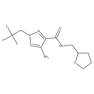4-amino-N-[(oxolan-2-yl)methyl]-1-(2,2,2-trifluoroethyl)-1H-pyrazole-3-carboxamide Structure