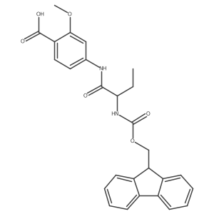 4-[(2S)-2-({[(9H-fluoren-9-yl)methoxy]carbonyl}amino)butanamido]-2-methoxybenzoic acid结构式