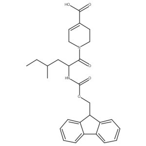1-[2-({[(9H-fluoren-9-yl)methoxy]carbonyl}amino)-4-methylhexanoyl]-1,2,3,6-tetrahydropyridine-4-carboxylic acid结构式