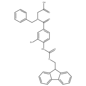 2-{N-benzyl-1-[3-bromo-4-({[(9H-fluoren-9-yl)methoxy]carbonyl}amino)phenyl]formamido}acetic acid Structure