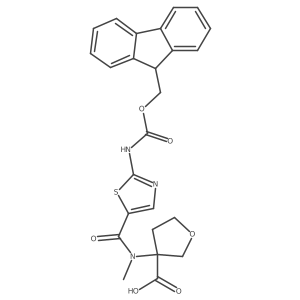 3-[N-methyl2-({[(9H-fluoren-9-yl)methoxy]carbonyl}amino)-1,3-thiazole-5-amido]oxolane-3-carboxylic acid Structure