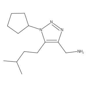 [1-cyclopentyl-5-(3-methylbutyl)-1H-1,2,3-triazol-4-yl]methanamine结构式