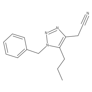 2-(1-benzyl-5-propyl-1H-1,2,3-triazol-4-yl)acetonitrile结构式