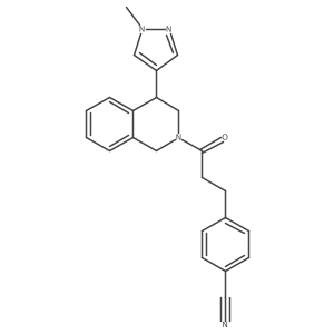 4-(3-(4-(1-methyl-1H-pyrazol-4-yl)-3,4-dihydroisoquinolin-2(1H)-yl)-3-oxopropyl)benzonitrile Structure