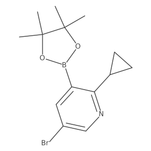 5-Bromo-2-cyclopropyl-3-(4,4,5,5-tetramethyl-1,3,2-dioxaborolan-2-yl)pyridine结构式