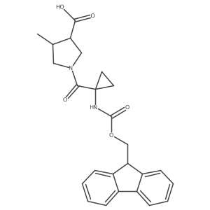 rac-(3R,4R)-1-[1-({[(9H-fluoren-9-yl)methoxy]carbonyl}amino)cyclopropanecarbonyl]-4-methylpyrrolidine-3-carboxylic acid Structure