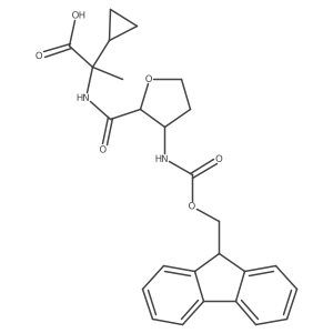 rac-2-cyclopropyl-2-{[(2R,3S)-3-({[(9H-fluoren-9-yl)methoxy]carbonyl}amino)oxolan-2-yl]formamido}propanoic acid结构式