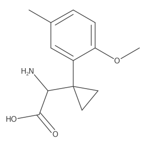 2-Amino-2-[1-(2-methoxy-5-methylphenyl)cyclopropyl]acetic acid结构式