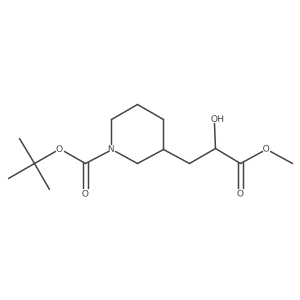 Tert-butyl 3-(2-hydroxy-3-methoxy-3-oxopropyl)piperidine-1-carboxylate结构式