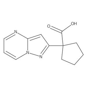 1-{Pyrazolo[1,5-a]pyrimidin-2-yl}cyclopentane-1-carboxylic acid结构式