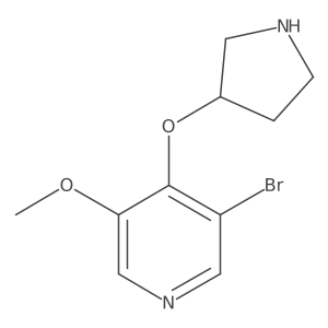 3-Bromo-5-methoxy-4-(pyrrolidin-3-yloxy)pyridine结构式