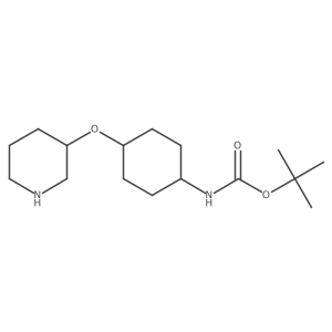 tert-butyl N-[4-(piperidin-3-yloxy)cyclohexyl]carbamate结构式