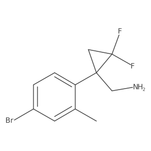 [1-(4-Bromo-2-methylphenyl)-2,2-difluorocyclopropyl]methanamine结构式