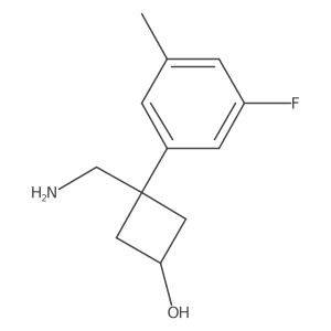 3-(Aminomethyl)-3-(3-fluoro-5-methylphenyl)cyclobutan-1-ol结构式