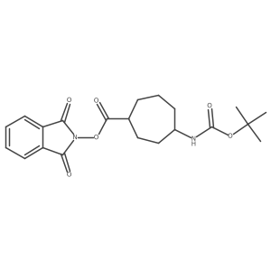 1,3-dioxo-2,3-dihydro-1H-isoindol-2-yl 4-{[(tert-butoxy)carbonyl]amino}cycloheptane-1-carboxylate结构式