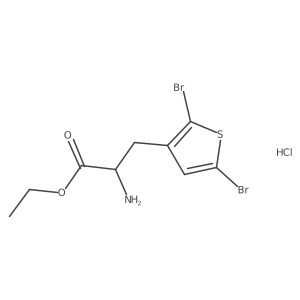 Ethyl 2-amino-3-(2,5-dibromothiophen-3-yl)propanoate hydrochloride Structure