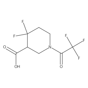 4,4-Difluoro-1-(trifluoroacetyl)piperidine-3-carboxylic acid结构式