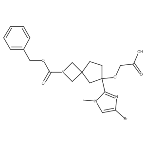 2-({2-[(benzyloxy)carbonyl]-6-(4-bromo-1-methyl-1H-imidazol-2-yl)-2-azaspiro[3.4]octan-6-yl}oxy)acetic acid Structure