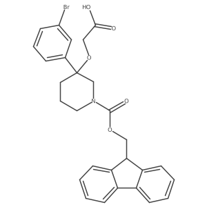 2-{[3-(3-bromophenyl)-1-{[(9H-fluoren-9-yl)methoxy]carbonyl}piperidin-3-yl]oxy}acetic acid结构式