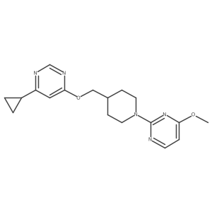2-(4-(((6-Cyclopropylpyrimidin-4-yl)oxy)methyl)piperidin-1-yl)-4-methoxypyrimidine结构式