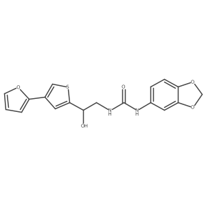 1-(2H-1,3-benzodioxol-5-yl)-3-{2-[4-(furan-2-yl)thiophen-2-yl]-2-hydroxyethyl}urea结构式