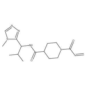 N-[2-methyl-1-(4-methyl-4H-1,2,4-triazol-3-yl)propyl]-1-(prop-2-enoyl)piperidine-4-carboxamide Structure