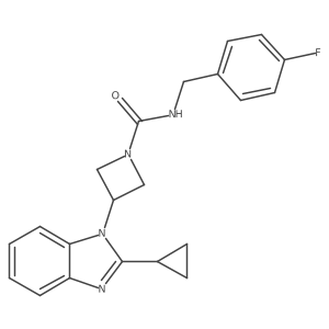 3-(2-cyclopropyl-1H-1,3-benzodiazol-1-yl)-N-[(4-fluorophenyl)methyl]azetidine-1-carboxamide结构式