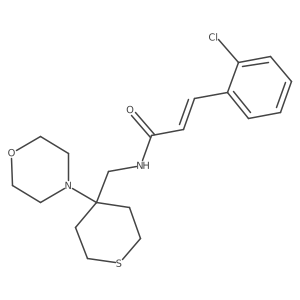 (E)-3-(2-Chlorophenyl)-N-[(4-morpholin-4-ylthian-4-yl)methyl]prop-2-enamide结构式