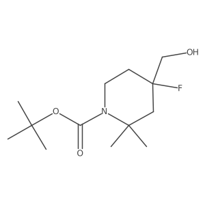 tert-Butyl 4-fluoro-4-(hydroxymethyl)-2,2-dimethylpiperidine-1-carboxylate结构式