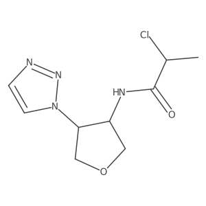 rac-2-chloro-N-[(3R,4S)-4-(1H-1,2,3-triazol-1-yl)oxolan-3-yl]propanamide结构式