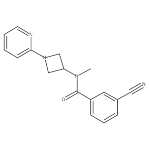 3-cyano-N-methyl-N-[1-(pyridin-2-yl)azetidin-3-yl]benzamide结构式