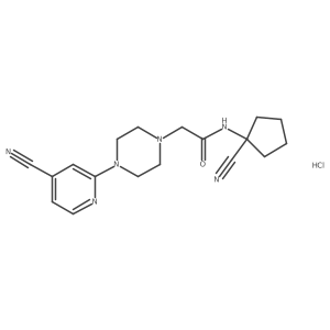 N-(1-cyanocyclopentyl)-2-[4-(4-cyanopyridin-2-yl)piperazin-1-yl]acetamide hydrochloride Structure