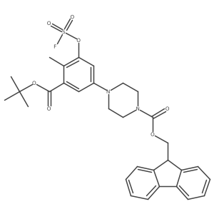 (9H-fluoren-9-yl)methyl 4-{3-[(tert-butoxy)carbonyl]-5-[(fluorosulfonyl)oxy]-4-methylphenyl}piperazine-1-carboxylate Structure