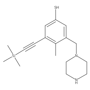 4-Methyl-3-[(piperazin-1-yl)methyl]-5-[2-(trimethylsilyl)ethynyl]benzene-1-thiol结构式