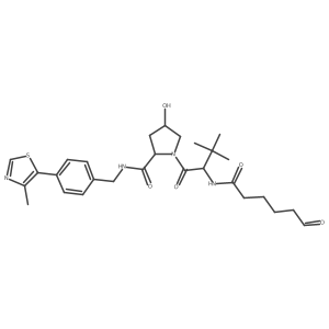 (2S,4R)-1-[(2S)-3,3-dimethyl-2-(6-oxohexanoylamino)butanoyl]-4-hydroxy-N-[[4-(4-methylthiazol-5-yl)phenyl]methyl]pyrrolidine-2-carboxamide结构式