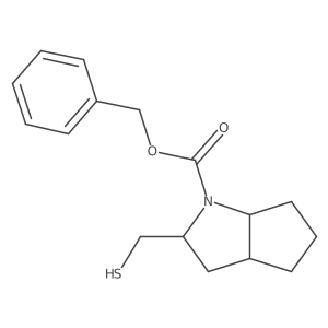 benzyl (2S,3aS,6aS)-2-(sulfanylmethyl)-octahydrocyclopenta[b]pyrrole-1-carboxylate结构式
