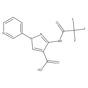 1-(pyridin-3-yl)-3-(2,2,2-trifluoroacetamido)-1H-pyrazole-4-carboxylic acid结构式