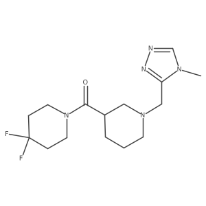 4,4-difluoro-1-{1-[(4-methyl-4H-1,2,4-triazol-3-yl)methyl]piperidine-3-carbonyl}piperidine结构式