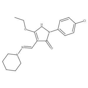 2-(4-chlorophenyl)-5-ethoxy-4-[(piperidinoamino)methylene]-2,4-dihydro-3H-pyrazol-3-one Structure
