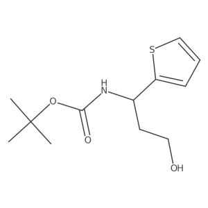 tert-butyl N-[3-hydroxy-1-(thiophen-2-yl)propyl]carbamate结构式