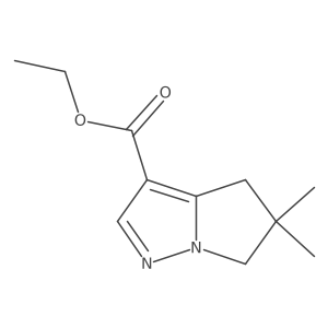 5,5-dimethyl-5,6-dihydro-4H-pyrrolo[1,2-b]pyrazole-3-carboxylic acid ethylester结构式