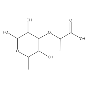 3-O-(1-Carboxyethyl)-6-deoxy-L-mannopyranose结构式