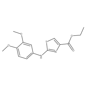 2-(3,4-Dimethoxy-phenylamino)-thiazole-4-carboxylic acid ethyl ester结构式