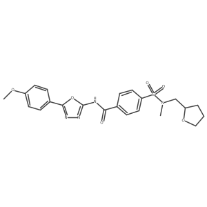 N-(5-(4-methoxyphenyl)-1,3,4-oxadiazol-2-yl)-4-(N-methyl-N-((tetrahydrofuran-2-yl)methyl)sulfamoyl)benzamide Structure